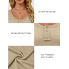 image:imageATHMILE Womens Long Sleeve Shirts Casual Fall Henley Top Button Down Blouses Basic Ribbed Knit T Shirts 2025Beige