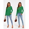 image:imageATHMILE Womens Long Sleeve Shirts Pleated Crew Neck Casual Tops  Fall Fashion Loose Fit School Outfits Teacher Basic Clothes Vacation TrendyGreen
