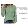 image:imageATHMILE Womens Long Sleeve Shirts Pleated Crew Neck Casual Tops  Fall Fashion Loose Fit School Outfits Teacher Basic Clothes Vacation TrendyLight Green
