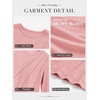 image:imageATHMILE Womens Long Sleeve Shirts Pleated Crew Neck Casual Tops  Fall Fashion Loose Fit School Outfits Teacher Basic Clothes Vacation TrendyPink