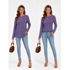image:imageATHMILE Womens Long Sleeve Shirts Pleated Crew Neck Casual Tops  Fall Fashion Loose Fit School Outfits Teacher Basic Clothes Vacation TrendyPurple