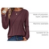 image:imageATHMILE Womens Long Sleeve Shirts Pleated Crew Neck Casual Tops  Fall Fashion Loose Fit School Outfits Teacher Basic Clothes Vacation TrendyWine Red