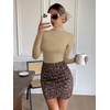 image:imageATHMILE Womens Mock Turtle Neck Long Sleeve Tops Bodysuit JumpsuitLight Coffee
