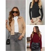 image:imageATHMILE Womens Mock Turtle Neck Long Sleeve Tops Bodysuit JumpsuitNavy Blue
