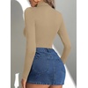 image:imageATHMILE Womens Mock Turtle Neck Long Sleeve Tops Bodysuit JumpsuitNude