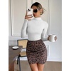 image:imageATHMILE Womens Mock Turtle Neck Long Sleeve Tops Bodysuit JumpsuitWhite