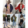 image:imageATHMILE Womens Oversized Cardigan Sweaters Fall Fashion Clothes  Long Lantern Sleeve TrendyChunky Knit Open FrontCozy Thick Winter OutfitsGrey Beige