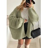 image:imageATHMILE Womens Oversized Cardigan Sweaters Fall Fashion Clothes  Long Lantern Sleeve TrendyChunky Knit Open FrontCozy Thick Winter OutfitsLight Gray Green