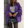 image:imageATHMILE Womens Oversized Cardigan Sweaters Fall Fashion Clothes  Long Lantern Sleeve TrendyChunky Knit Open FrontCozy Thick Winter OutfitsPurple