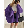 image:imageATHMILE Womens Oversized Cardigan Sweaters Fall Fashion Clothes  Long Lantern Sleeve TrendyChunky Knit Open FrontCozy Thick Winter OutfitsPurple