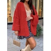image:imageATHMILE Womens Oversized Cardigan Sweaters Fall Fashion Clothes  Long Lantern Sleeve TrendyChunky Knit Open FrontCozy Thick Winter OutfitsRed