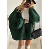 image:imageATHMILE Womens Oversized Cardigan Sweaters Fall Fashion Clothes  Long Lantern Sleeve TrendyChunky Knit Open FrontCozy Thick Winter OutfitsSpinach Green