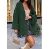 image:imageATHMILE Womens Oversized Cardigan Sweaters Fall Fashion Clothes  Long Lantern Sleeve TrendyChunky Knit Open FrontCozy Thick Winter OutfitsSpinach Green
