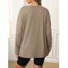 image:imageATHMILE Womens Oversized Long Sleeve T Shirts Basic Crewneck Tee Fall Tops Casual Workout Fashion Casual Y2K ClothesKhaki