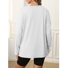image:imageATHMILE Womens Oversized Long Sleeve T Shirts Basic Crewneck Tee Fall Tops Casual Workout Fashion Casual Y2K ClothesWhite