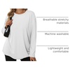 image:imageATHMILE Womens Oversized Long Sleeve T Shirts Basic Crewneck Tee Fall Tops Casual Workout Fashion Casual Y2K ClothesWhite