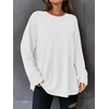 image:imageATHMILE Womens Oversized Long Sleeve T Shirts Basic Crewneck Tee Fall Tops Casual Workout Fashion Casual Y2K ClothesWhite