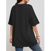 image:imageATHMILE Womens Oversized Shirts V Neck Plus Size Spring Workout Summer Tops Beach Vacation 2026 Gym Clothes Basic TeeBlack