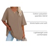 image:imageATHMILE Womens Oversized Shirts V Neck Plus Size Spring Workout Summer Tops Beach Vacation 2026 Gym Clothes Basic TeeDesert