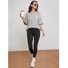 image:imageATHMILE Womens Oversized Shirts V Neck Plus Size Spring Workout Summer Tops Beach Vacation 2026 Gym Clothes Basic TeeGrey