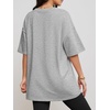 image:imageATHMILE Womens Oversized Shirts V Neck Plus Size Spring Workout Summer Tops Beach Vacation 2026 Gym Clothes Basic TeeGrey