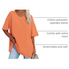 image:imageATHMILE Womens Oversized Shirts V Neck Plus Size Spring Workout Summer Tops Beach Vacation 2026 Gym Clothes Basic TeeOrange Pink