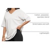 image:imageATHMILE Womens Oversized Shirts V Neck Plus Size Spring Workout Summer Tops Beach Vacation 2026 Gym Clothes Basic TeeWhite