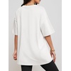 image:imageATHMILE Womens Oversized Shirts V Neck Plus Size Spring Workout Summer Tops Beach Vacation 2026 Gym Clothes Basic TeeWhite