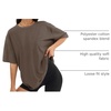 image:imageATHMILE Womens Oversized T Shirts Short Sleeve Workout Tops  Cotton Casual Loose Fit Basic Graphics Gym Summer Plus Size Fashion ClothesBrown