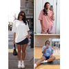 image:imageATHMILE Womens Oversized T Shirts Short Sleeve Workout Tops  Cotton Casual Loose Fit Basic Graphics Gym Summer Plus Size Fashion ClothesGrey