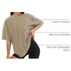 image:imageATHMILE Womens Oversized T Shirts Short Sleeve Workout Tops  Cotton Casual Loose Fit Basic Graphics Gym Summer Plus Size Fashion ClothesKhaki