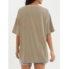 image:imageATHMILE Womens Oversized T Shirts Short Sleeve Workout Tops  Cotton Casual Loose Fit Basic Graphics Gym Summer Plus Size Fashion ClothesSunflower Print Khaki