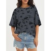 image:imageATHMILE Womens Oversized T Shirts Short Sleeve Workout Tops  Cotton Casual Loose Fit Basic Graphics Gym Summer Plus Size Fashion ClothesTiedye Grey
