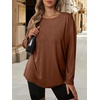 image:imageATHMILE Womens Oversized T Shirts Short Sleeve Workout Tops  Cotton Casual Loose Fit Basic Graphics Gym Summer Plus Size Fashion ClothesZlight Brown