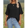 image:imageATHMILE Womens Oversized T Shirts Summer Tops Spring Casual Loose Fit Workout Short Sleeve 2026 Beach VacationBlack