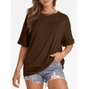 image:imageATHMILE Womens Oversized T Shirts Summer Tops Spring Casual Loose Fit Workout Short Sleeve 2026 Beach VacationBrown