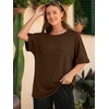 image:imageATHMILE Womens Oversized T Shirts Summer Tops Spring Casual Loose Fit Workout Short Sleeve 2026 Beach VacationBrown