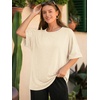 image:imageATHMILE Womens Oversized T Shirts Summer Tops Spring Casual Loose Fit Workout Short Sleeve 2026 Beach VacationCream