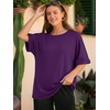 image:imageATHMILE Womens Oversized T Shirts Summer Tops Spring Casual Loose Fit Workout Short Sleeve 2026 Beach VacationDark Purple