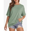 image:imageATHMILE Womens Oversized T Shirts Summer Tops Spring Casual Loose Fit Workout Short Sleeve 2026 Beach VacationGray Green