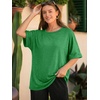 image:imageATHMILE Womens Oversized T Shirts Summer Tops Spring Casual Loose Fit Workout Short Sleeve 2026 Beach VacationGreen