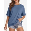 image:imageATHMILE Womens Oversized T Shirts Summer Tops Spring Casual Loose Fit Workout Short Sleeve 2026 Beach VacationGrey Blue
