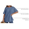 image:imageATHMILE Womens Oversized T Shirts Summer Tops Spring Casual Loose Fit Workout Short Sleeve 2026 Beach VacationGrey Blue