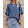 image:imageATHMILE Womens Oversized T Shirts Summer Tops Spring Casual Loose Fit Workout Short Sleeve 2026 Beach VacationGrey Blue