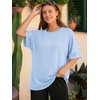 image:imageATHMILE Womens Oversized T Shirts Summer Tops Spring Casual Loose Fit Workout Short Sleeve 2026 Beach VacationIce Blue