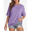 image:imageATHMILE Womens Oversized T Shirts Summer Tops Spring Casual Loose Fit Workout Short Sleeve 2026 Beach VacationLavender