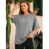 image:imageATHMILE Womens Oversized T Shirts Summer Tops Spring Casual Loose Fit Workout Short Sleeve 2026 Beach VacationLight Gray