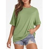 image:imageATHMILE Womens Oversized T Shirts Summer Tops Spring Casual Loose Fit Workout Short Sleeve 2026 Beach VacationLight Green