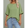 image:imageATHMILE Womens Oversized T Shirts Summer Tops Spring Casual Loose Fit Workout Short Sleeve 2026 Beach VacationLight Green