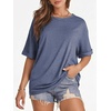 image:imageATHMILE Womens Oversized T Shirts Summer Tops Spring Casual Loose Fit Workout Short Sleeve 2026 Beach VacationNavy